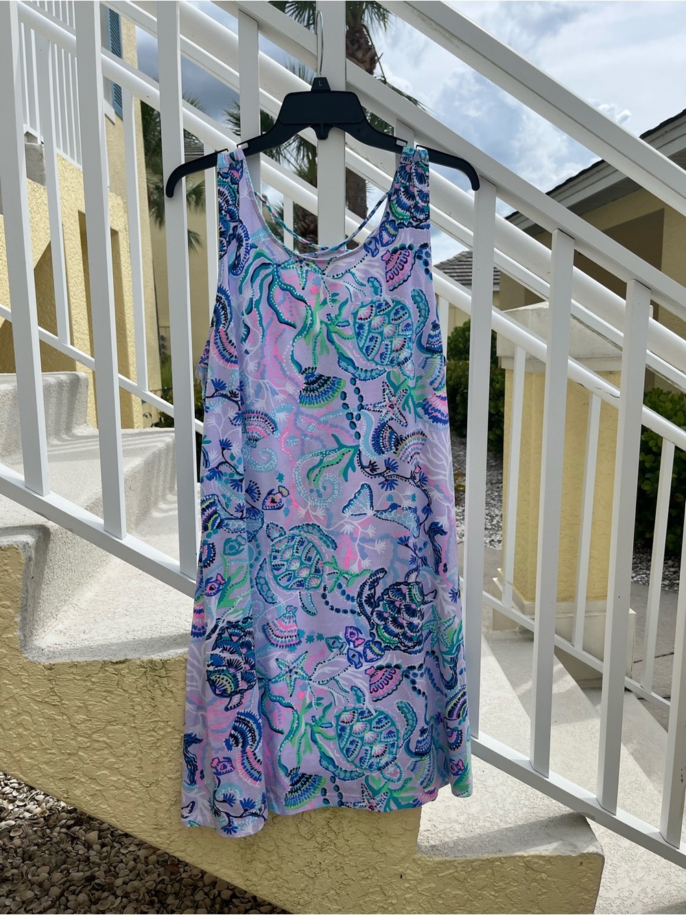 Light Purple Beach Tank Dress with Blue & Green Sea-Life Print - Lilly Pulitzer